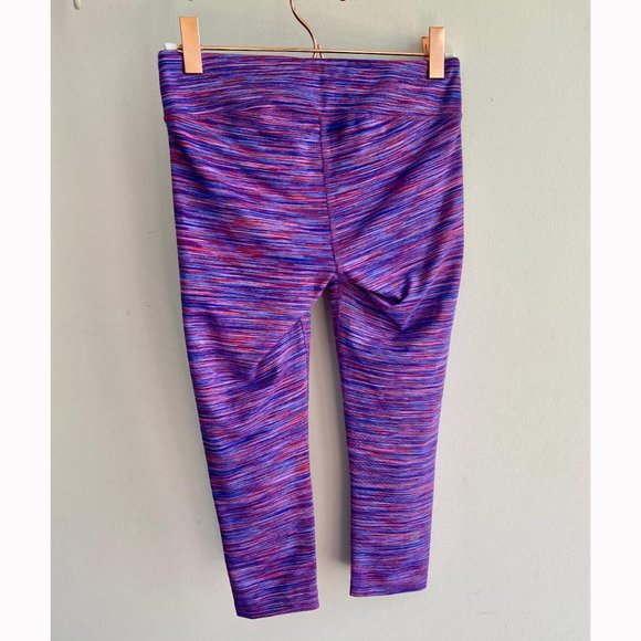 Athleta Girl Chit Chat Space Dye Pink & Purple Striped Capri Leggings - Picture 4 of 9